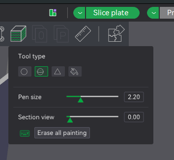 Fuzzy Skin painter – options panel (example view 2).